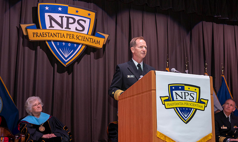 Chief of Navy Reserve Encourages NPS Winter Quarter Graduates